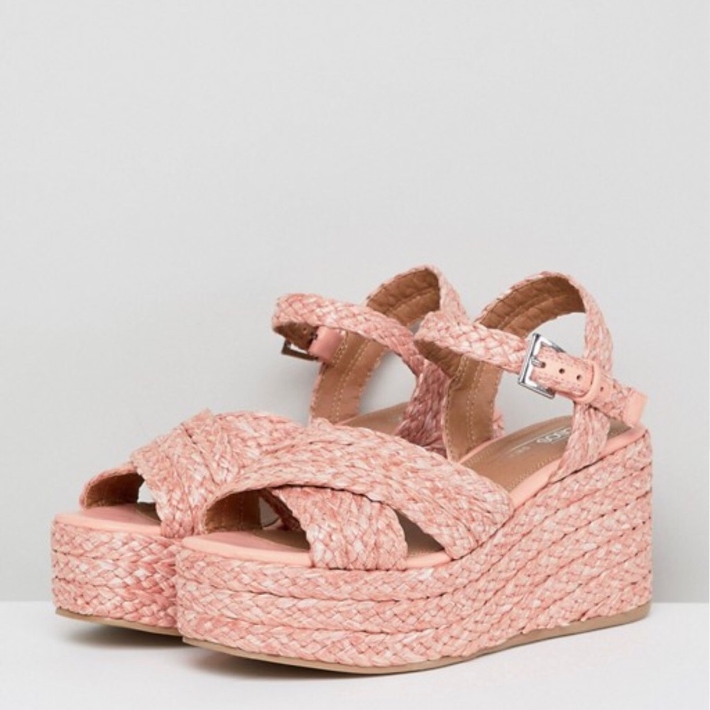 New! ASOS Design Thierri Raffia Wedges